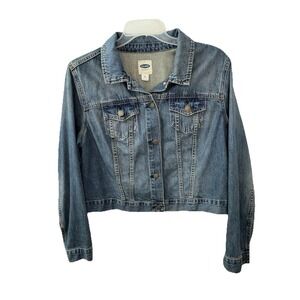 Old Navy San Francisco California Classic Jean Jacket Distressed Women XL